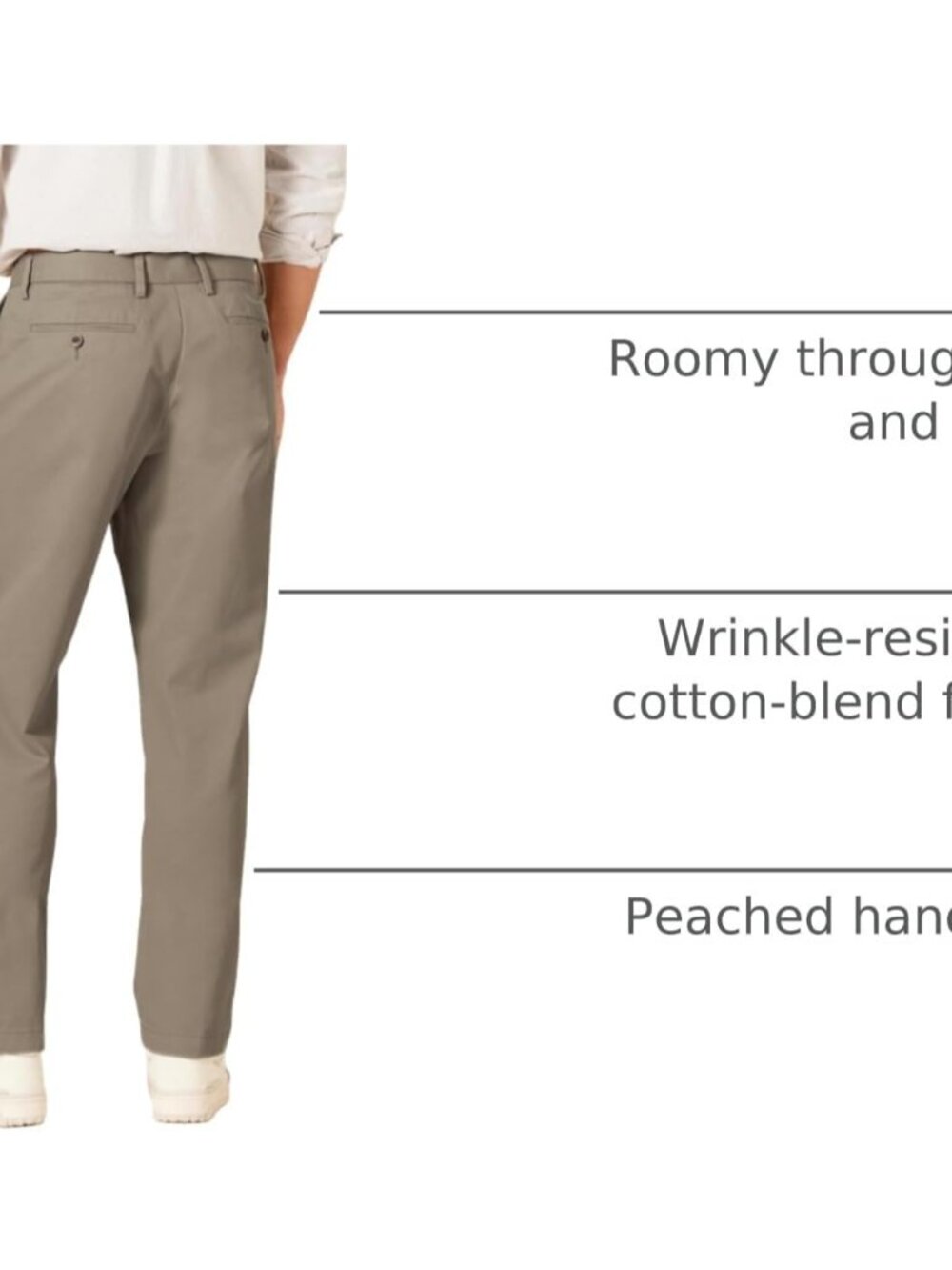 Men's Classic-Fit Wrinkle-Resistant Flat-Front Stretch Chino Pant - Picture 5 of 11
